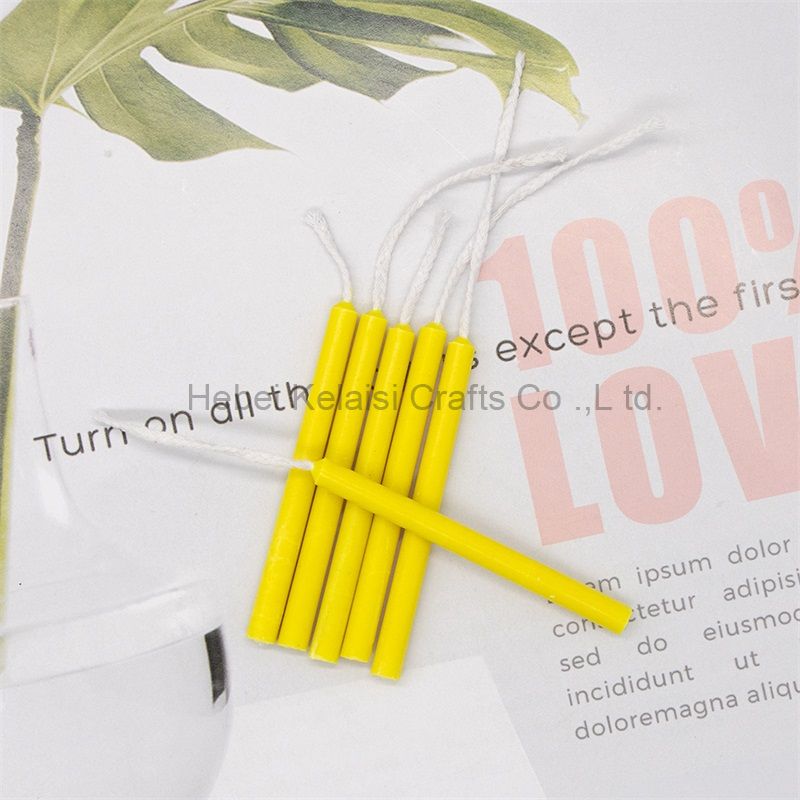 Yellow Threaded Birthday Candle