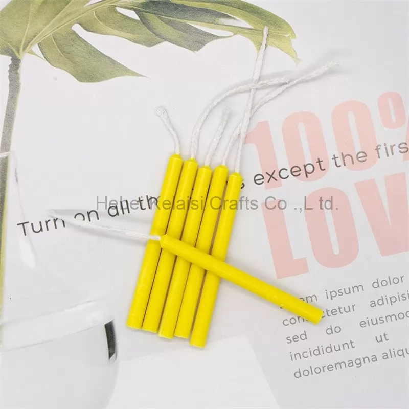 Yellow Threaded Birthday Candle