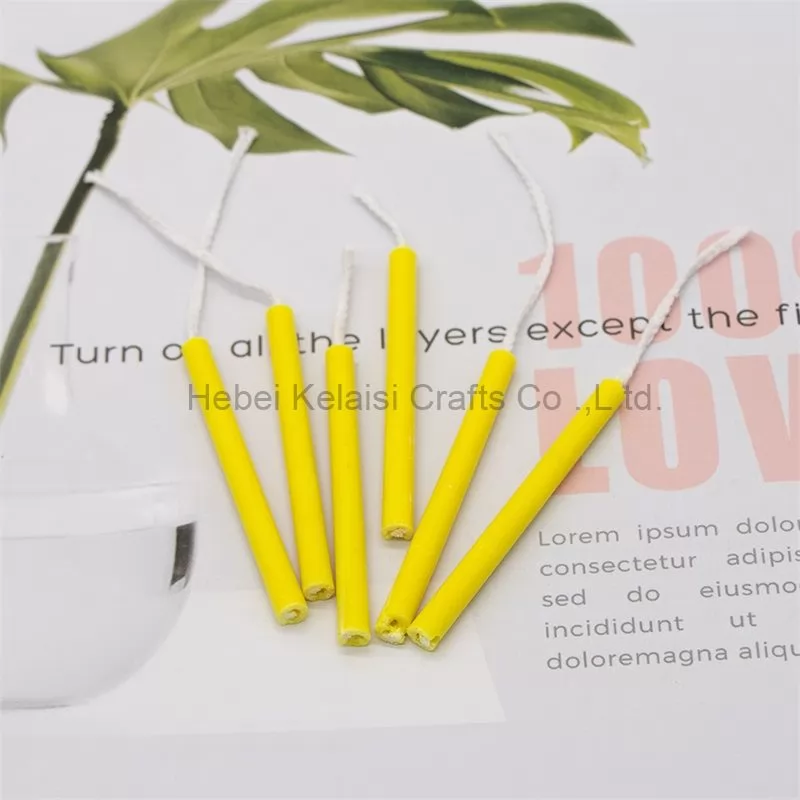 Yellow Threaded Birthday Candle