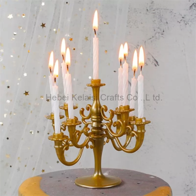 Crystal Paraffin Wax Short Size Spiral Cake Candle with holders