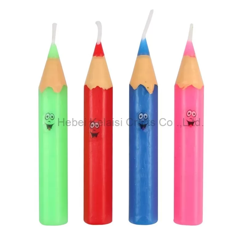 happy birthday cake stick cute pencil spiral candle with smile face