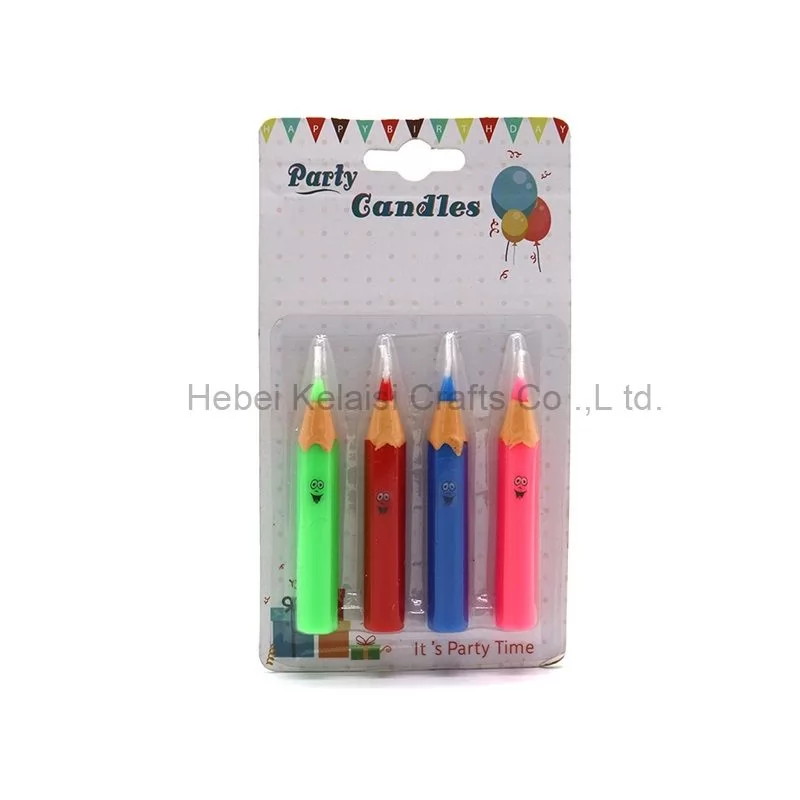 happy birthday cake stick cute pencil spiral candle with smile face