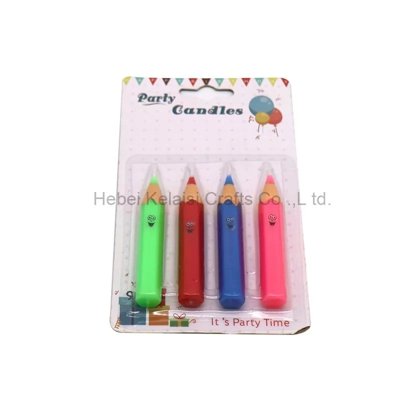 happy birthday cake stick cute pencil spiral candle with smile face