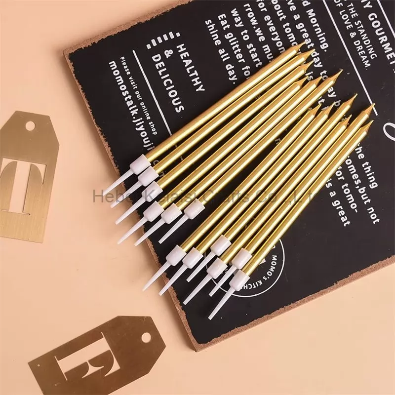 Golden Long Rod Birthday Party Candles