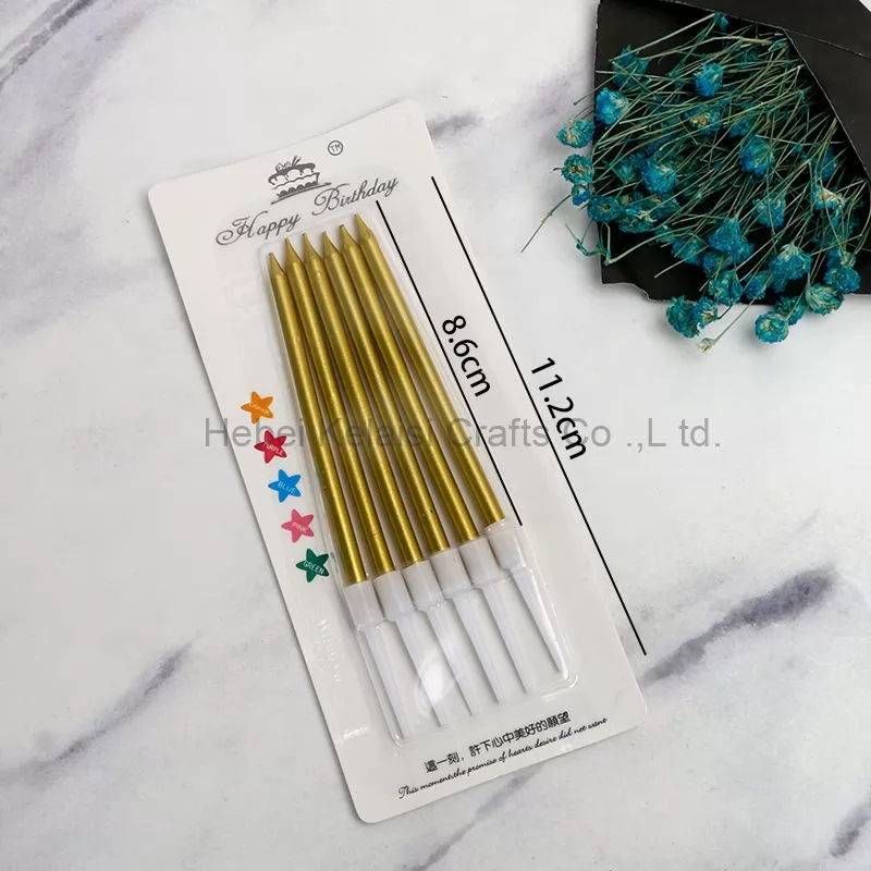 Golden Long Rod Birthday Party Candles