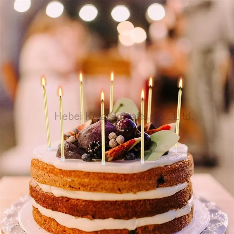 Golden Long Rod Birthday Party Candles