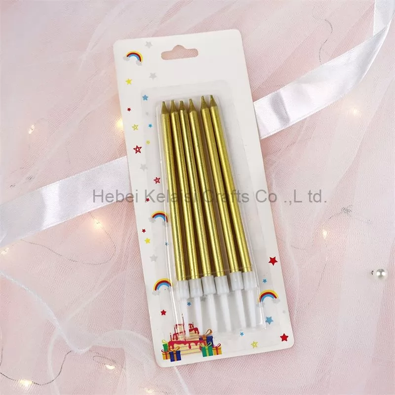 Golden Long Rod Birthday Party Candles