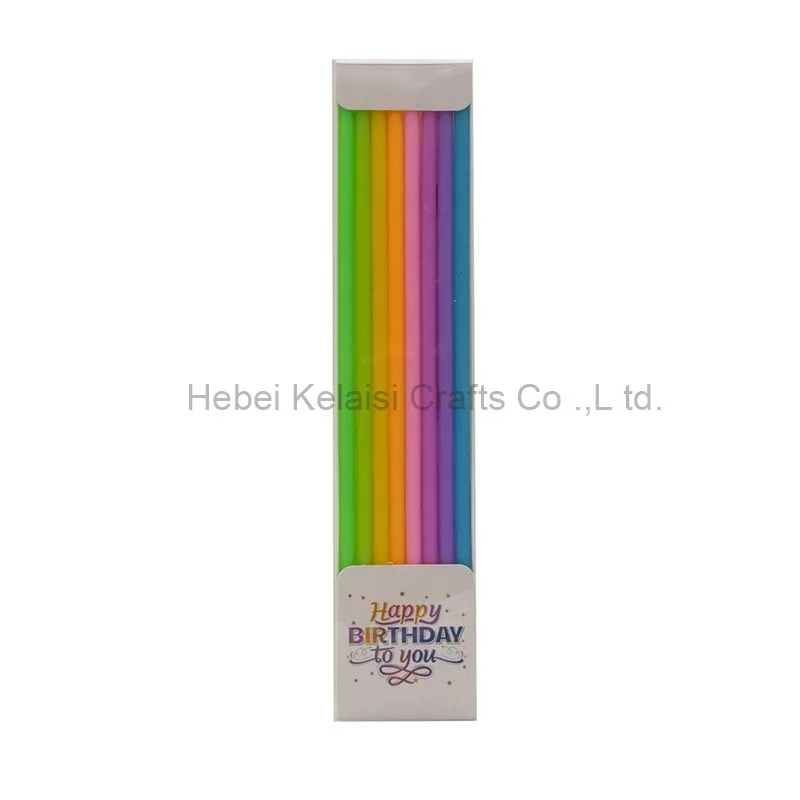 rainbow slender pencil candles