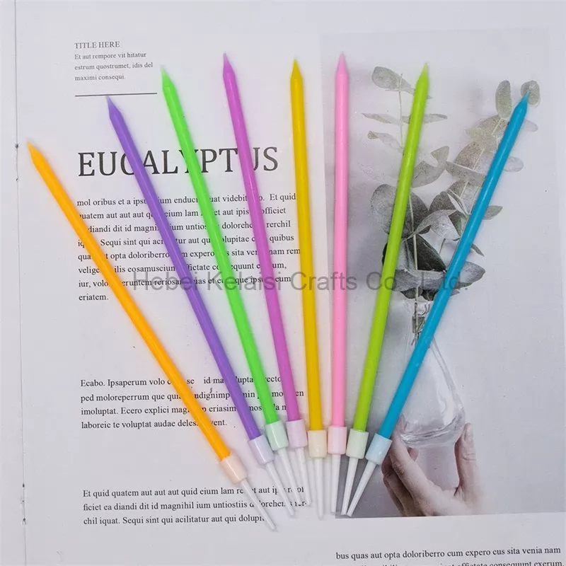 rainbow slender pencil candles