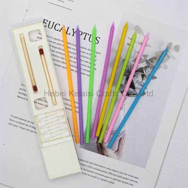 rainbow slender pencil candles