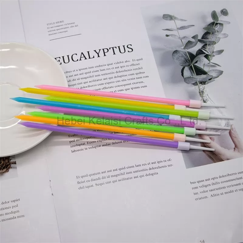 rainbow slender pencil candles