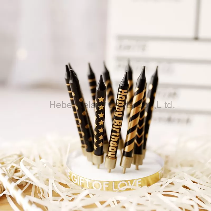 fashion metal print birthday cake candles