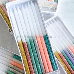Multicolor Kids Glitter Birthday Pencil Long Thin Birthday Candles