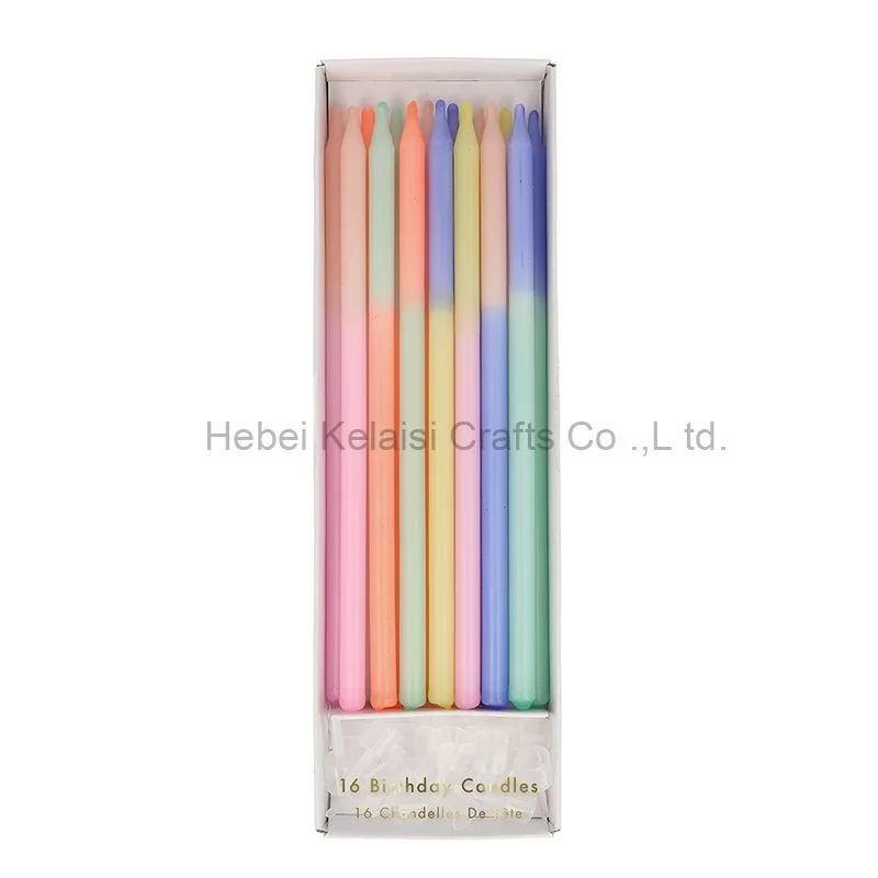 Multicolor Kids Glitter Birthday Pencil Long Thin Birthday Candles