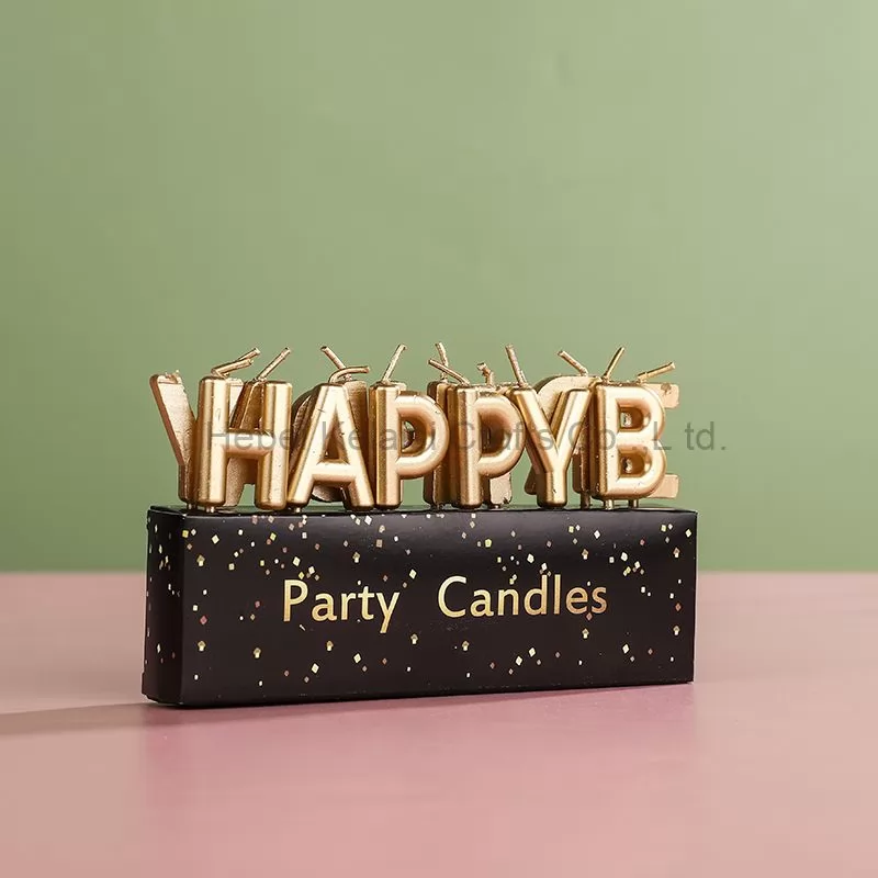 Traditional birthday letter candles in many colors