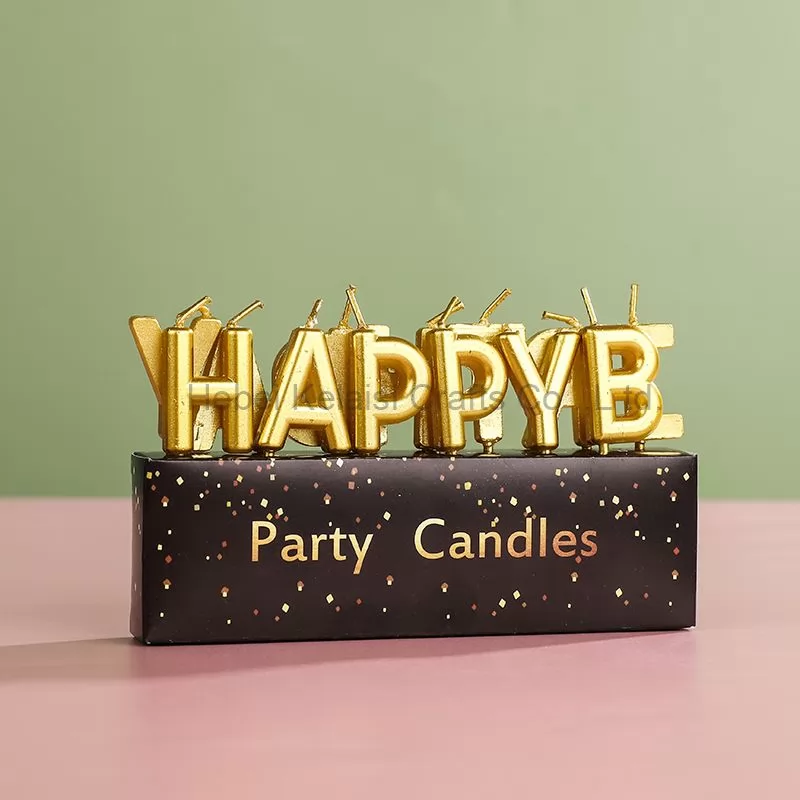 Traditional birthday letter candles in many colors