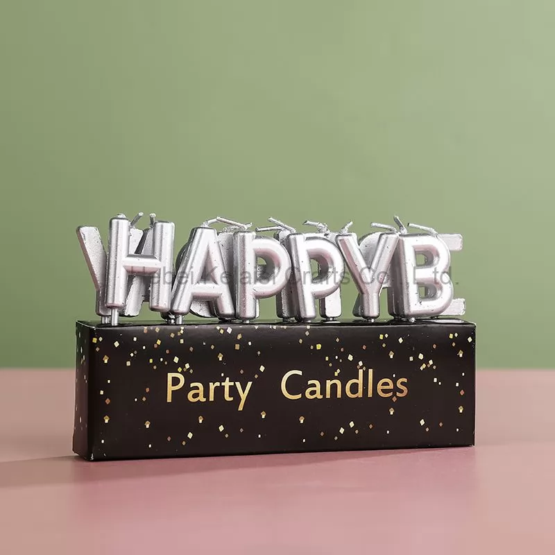 Traditional birthday letter candles in many colors