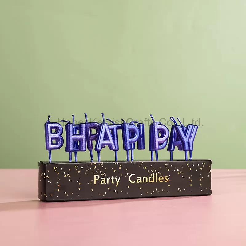 Traditional birthday letter candles in many colors