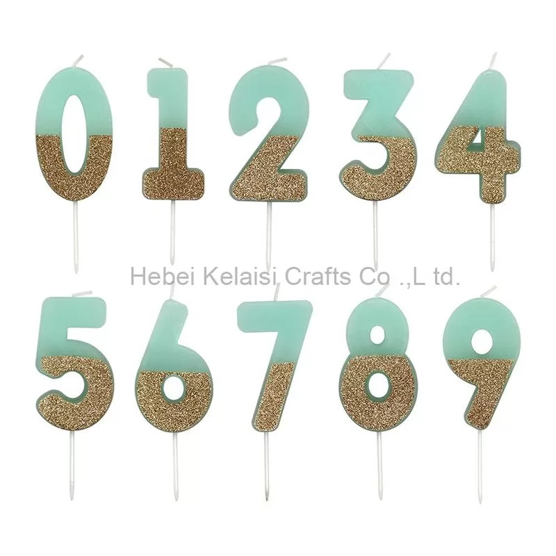creative gold dust multicolor number Birthday candle