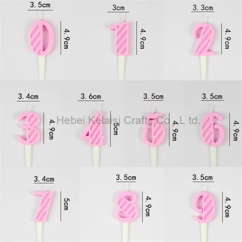 0-9 Novelty Slanted Birthday Number Candles