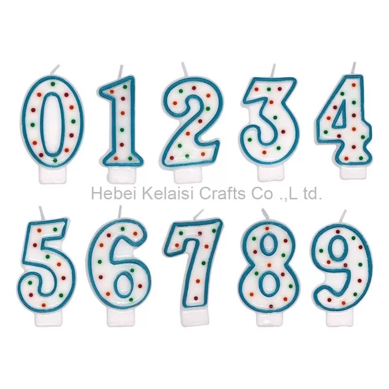 Custom Kids Colorful Number Candles Printed Dot Digital Birthday Candles