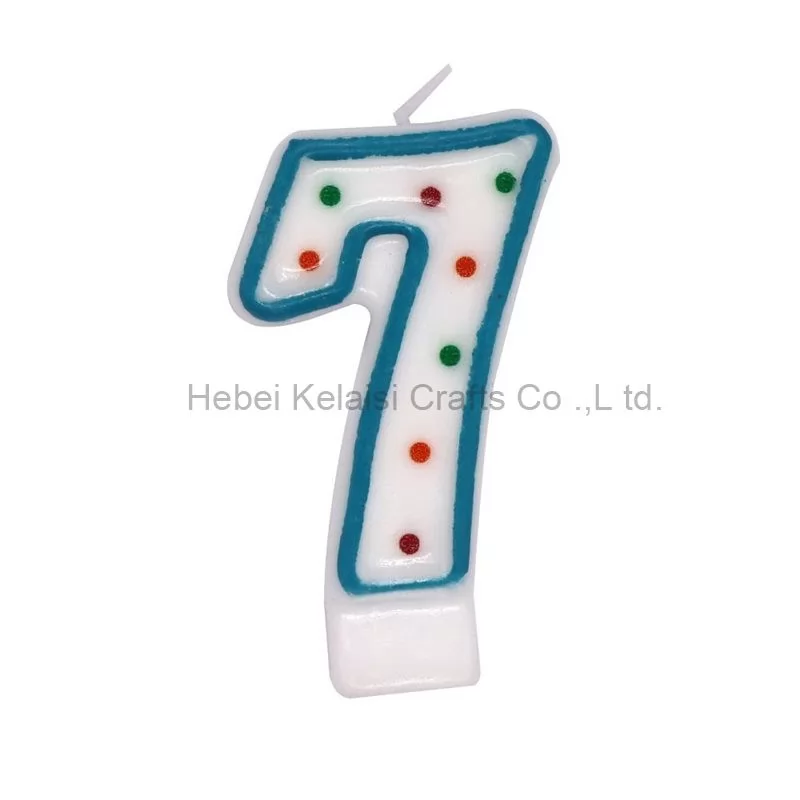 Custom Kids Colorful Number Candles Printed Dot Digital Birthday Candles