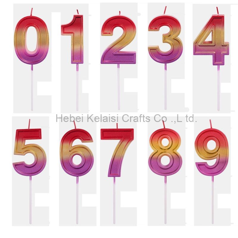 Colorful Gradient Birthday Number Candles