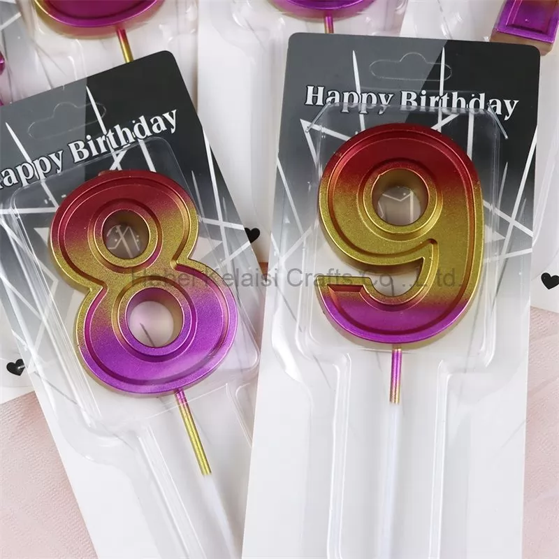 Colorful Gradient Birthday Number Candles