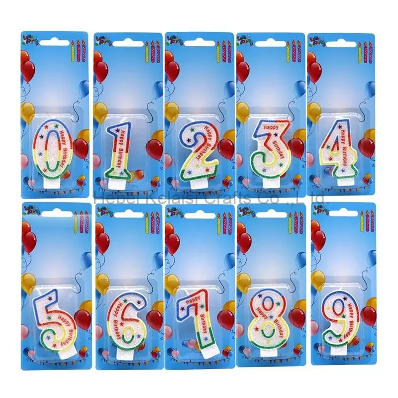 Multi-style 0-9 Digital Color Candle Party Decoration Glitter Birthday Cake Candle