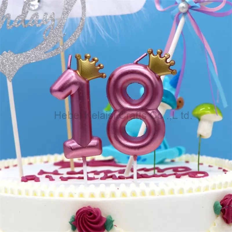 Customizable Solid Color Crown Digital Birthday Candle