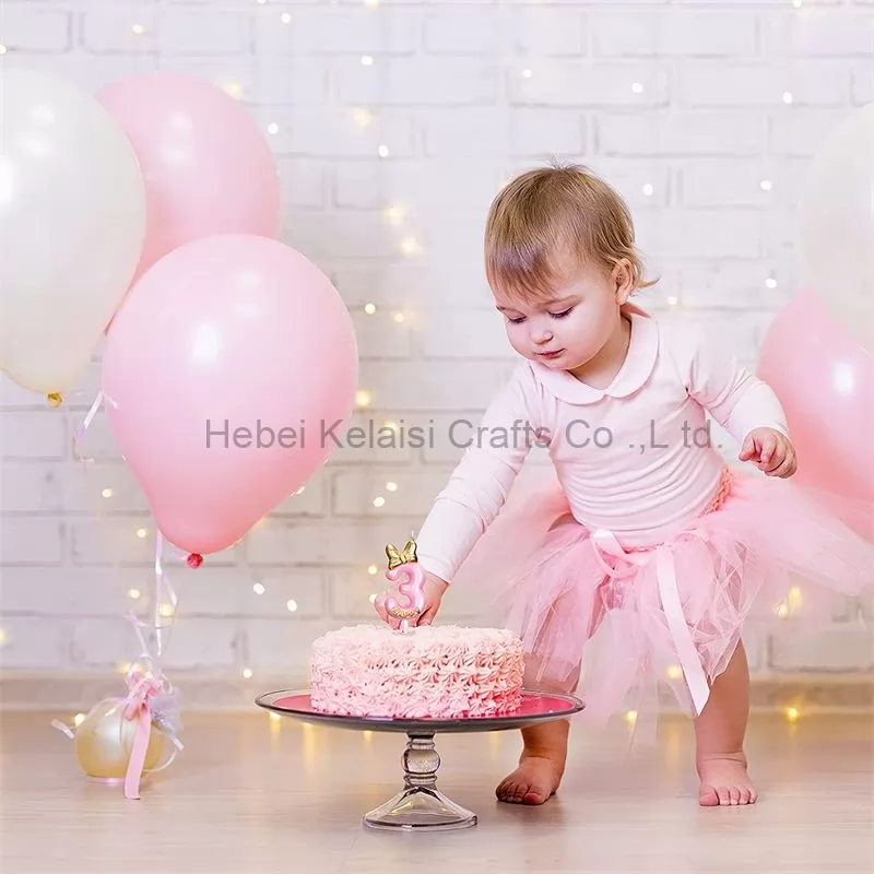 0-9 creative birthday party candles net red bow cake decoration number candles