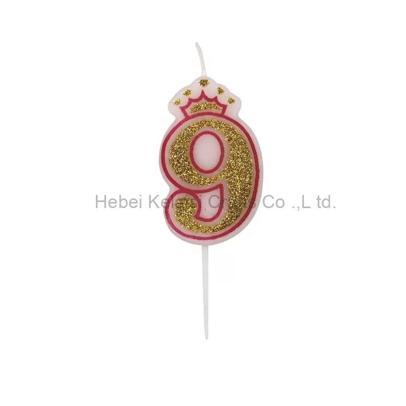 0-9 crown shape number digital party birthday candle