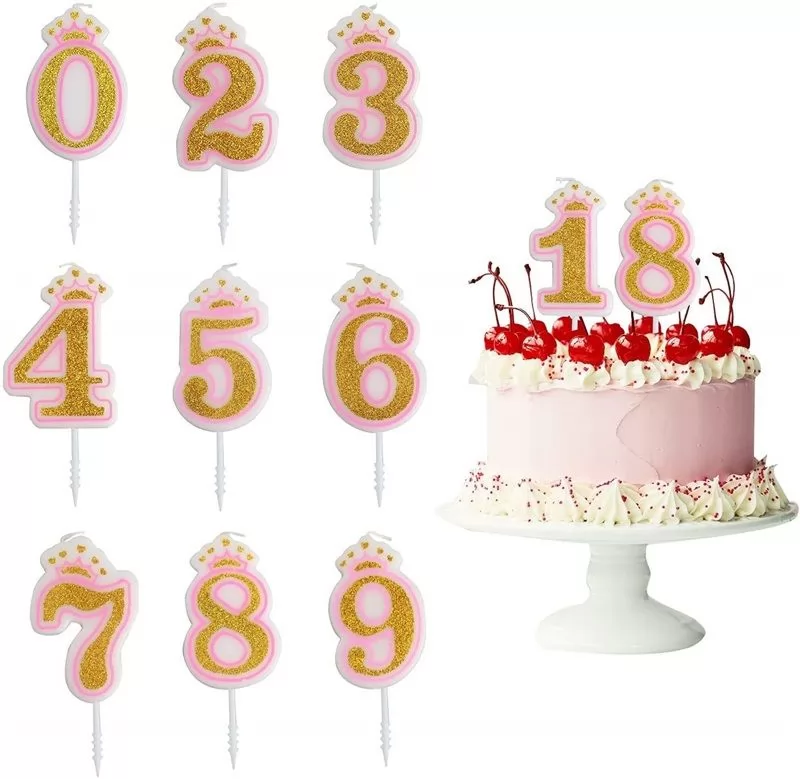 Crown Dusting Numbers Birthday Candle