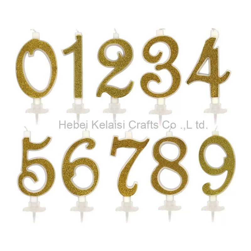 Creative Birthday Number Candle with Gold Sprinkler