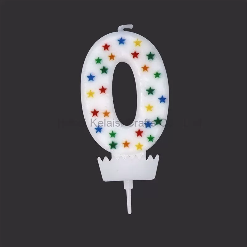 Colorful Print Pattern 0-9 Birthday Number Candles