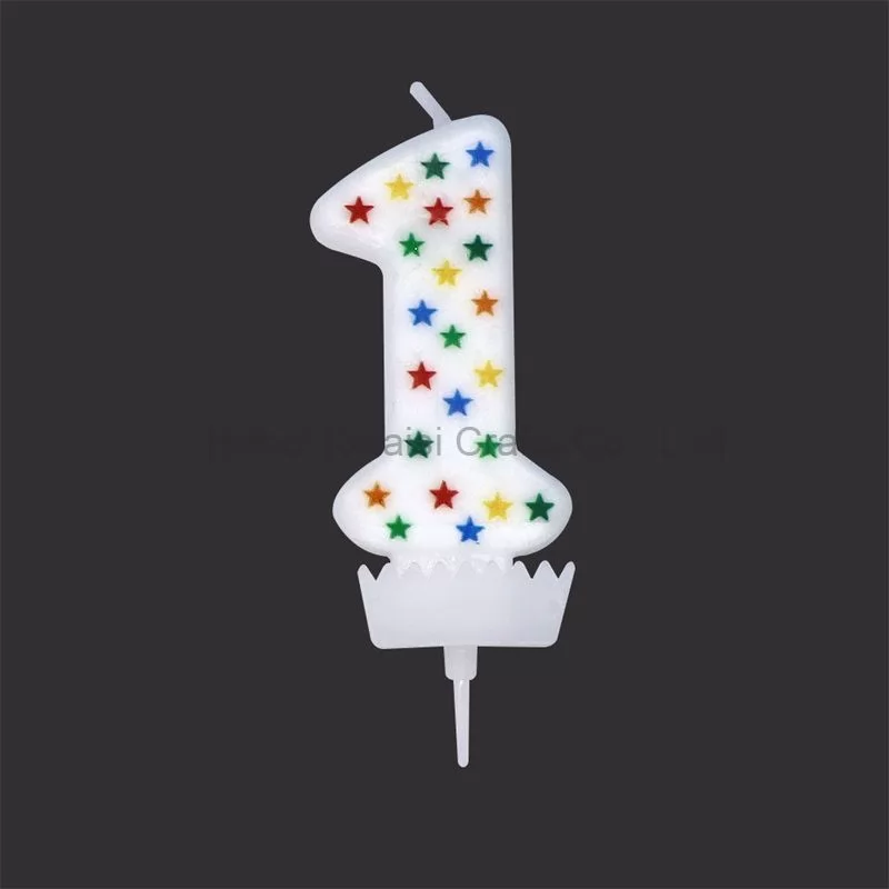 Colorful Print Pattern 0-9 Birthday Number Candles
