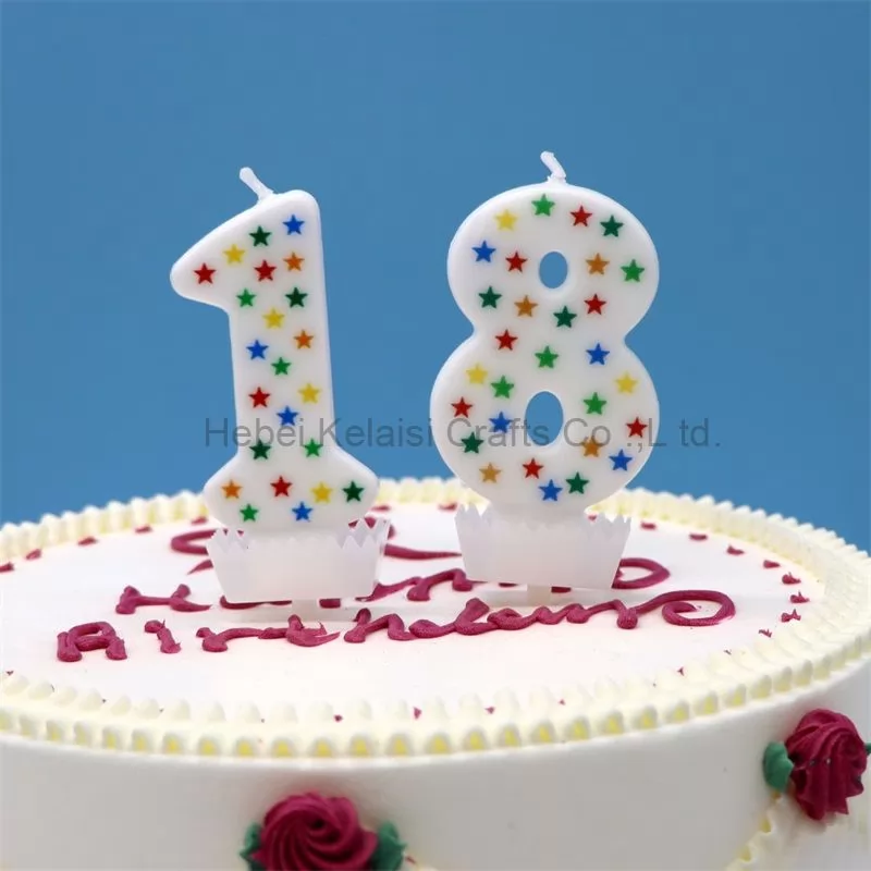 Colorful Print Pattern 0-9 Birthday Number Candles