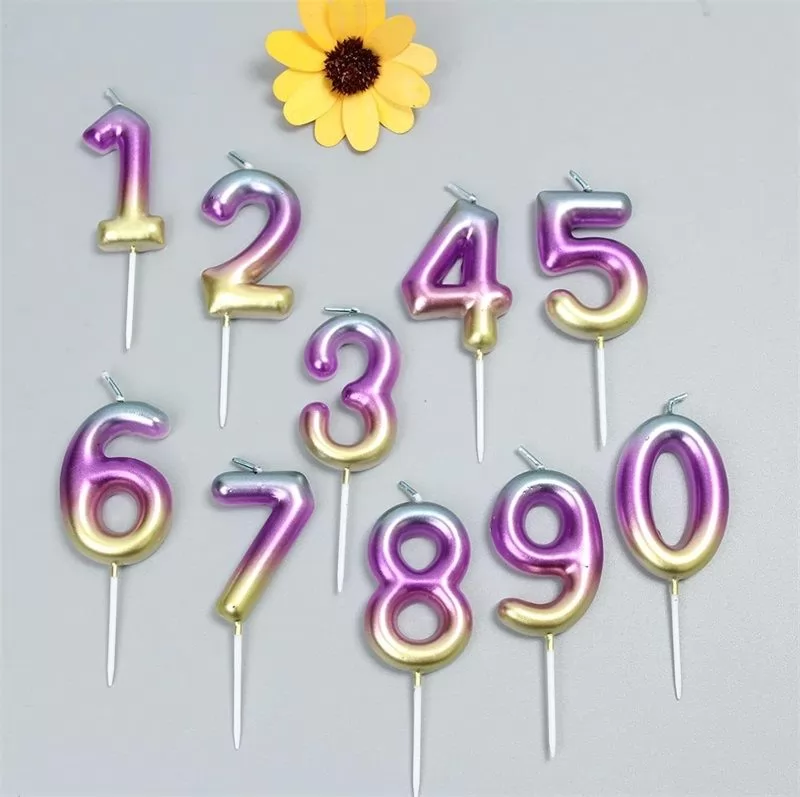 Gradient 0-9 Celebration Birthday Number Candle