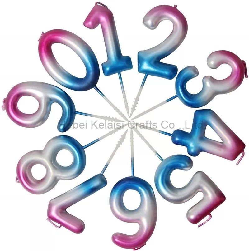 Gradient 0-9 Celebration Birthday Number Candle