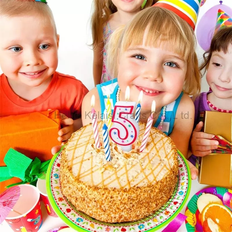 Printed Polka Dot Pattern Birthday Numbers Celebration Candle