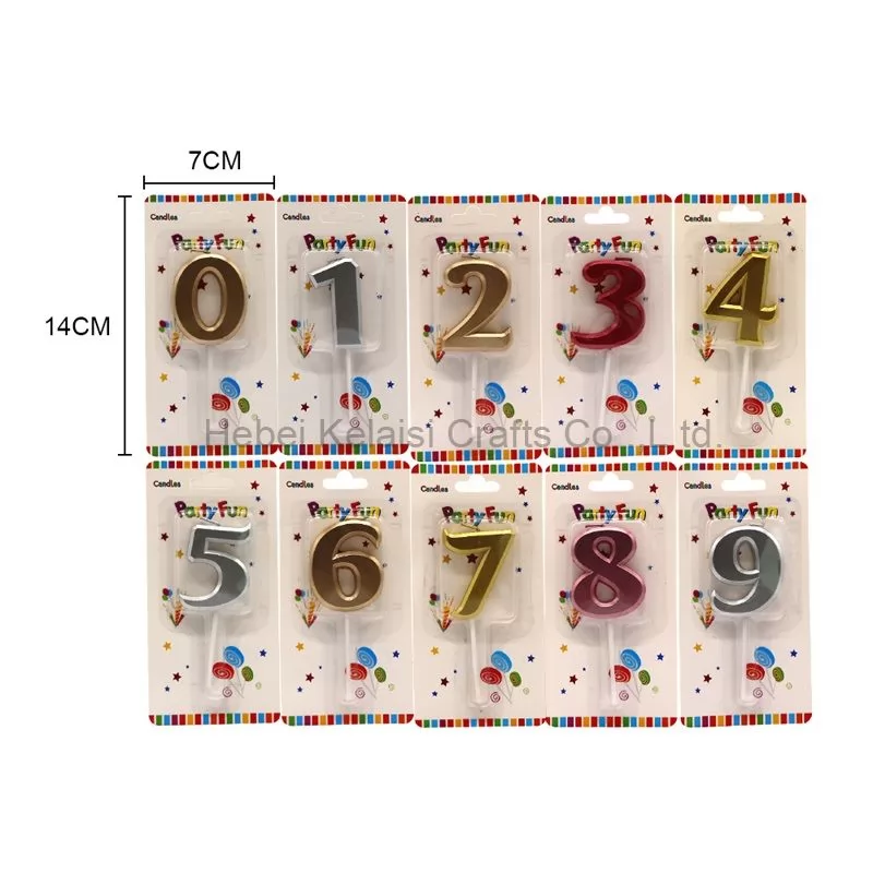 Multicolor Metallic Birthday Number Candles