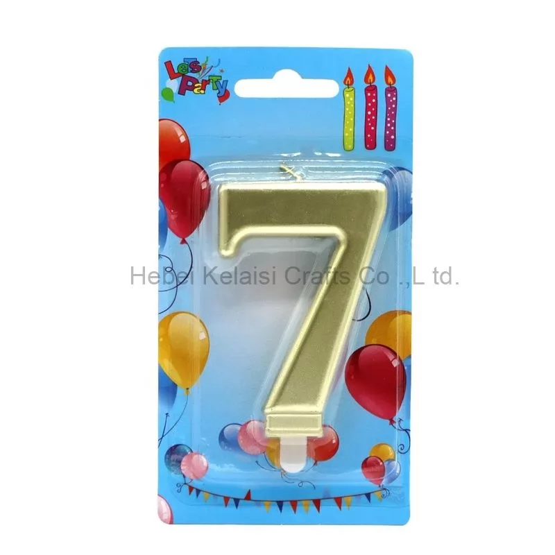 Golden number 0-9 party cake decoration candles