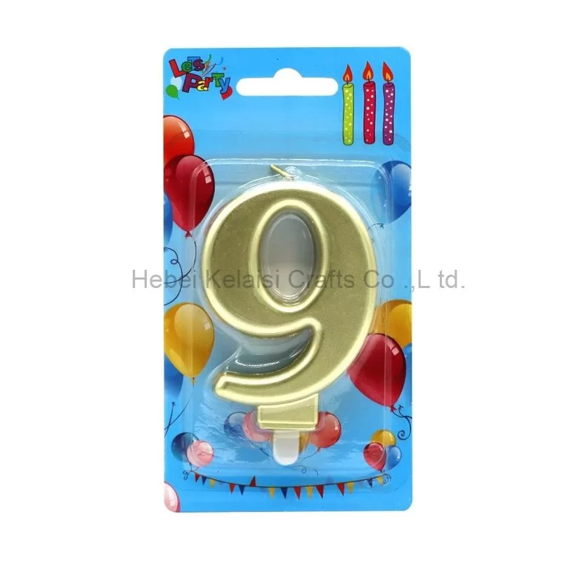 Golden number 0-9 party cake decoration candles