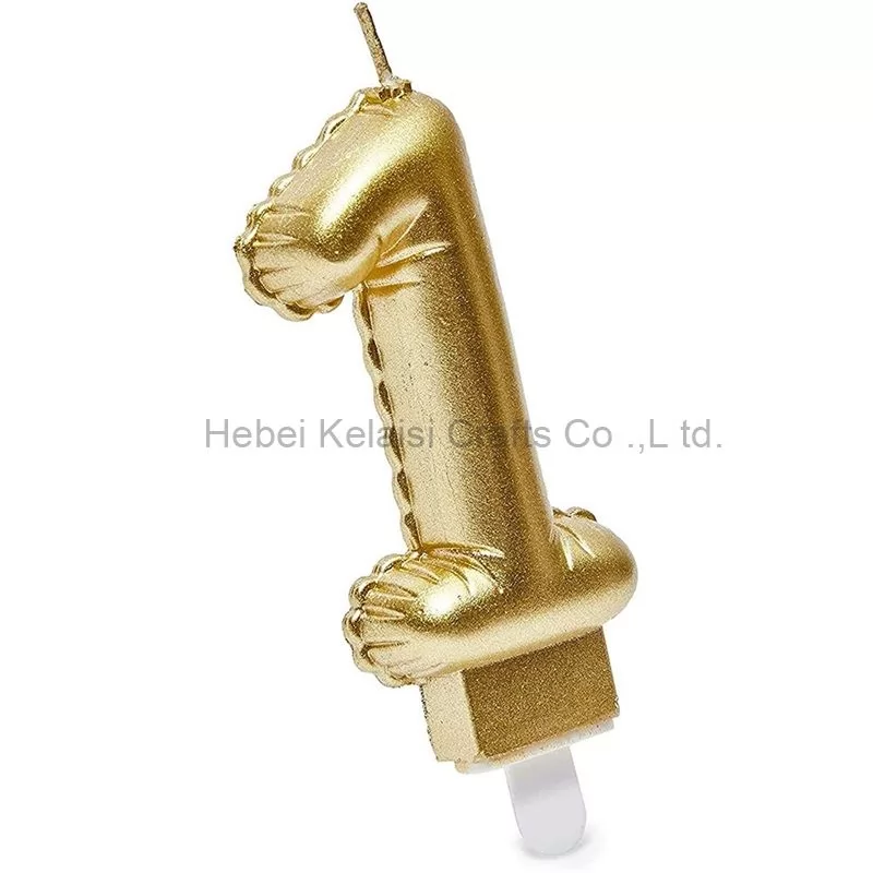 Golden balloon shaped birthday digital party decorative candles