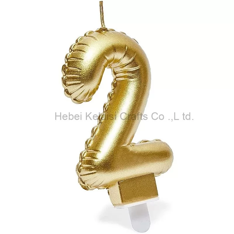 Golden balloon shaped birthday digital party decorative candles