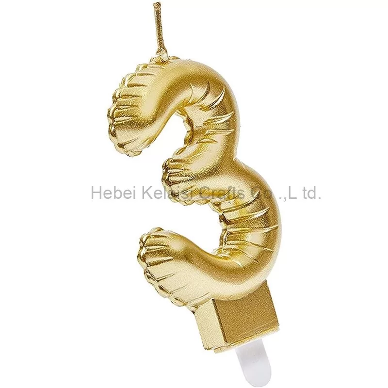 Golden balloon shaped birthday digital party decorative candles