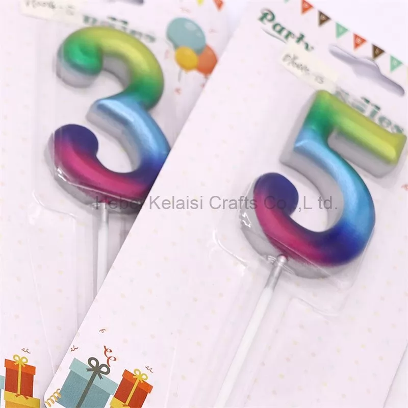 colorful creative gradient number 0-9 birthday candle