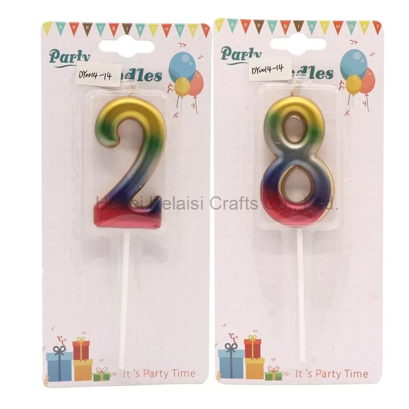 colorful creative gradient number 0-9 birthday candle