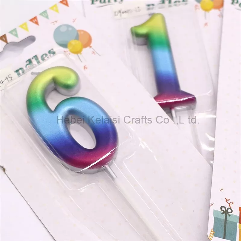 colorful creative gradient number 0-9 birthday candle