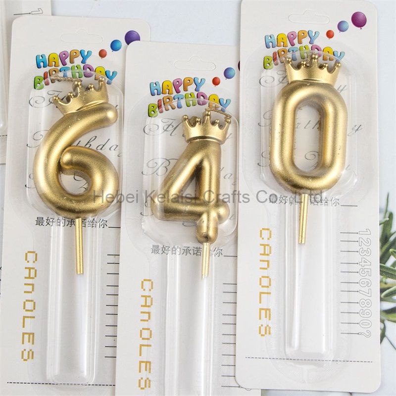 Golden Crown Christmas Valentine Party Numbers 0-9 Candles